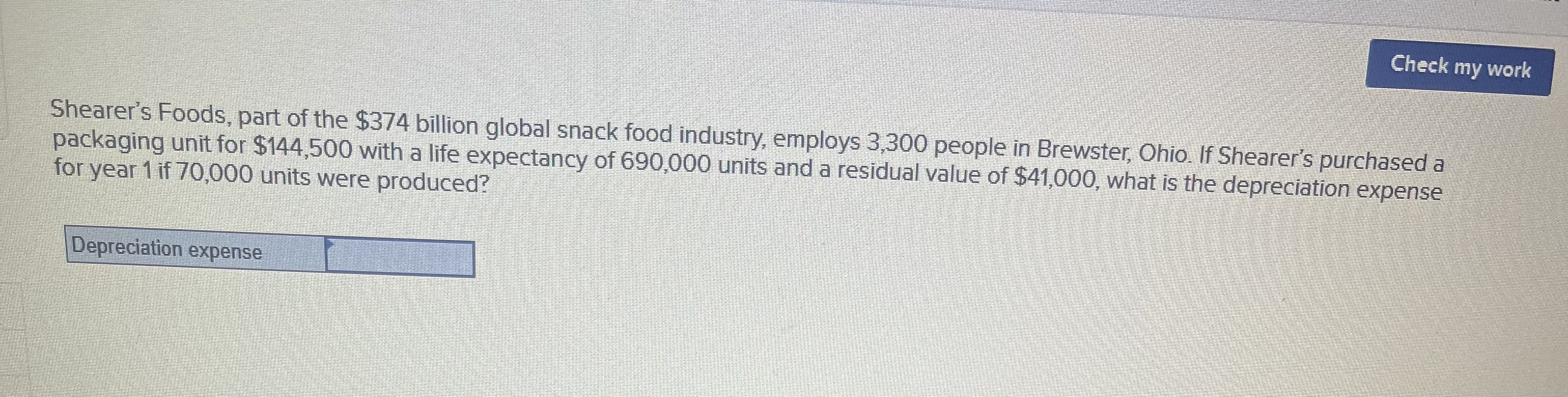 Solved Shearer's Foods, part of the 374 billion global