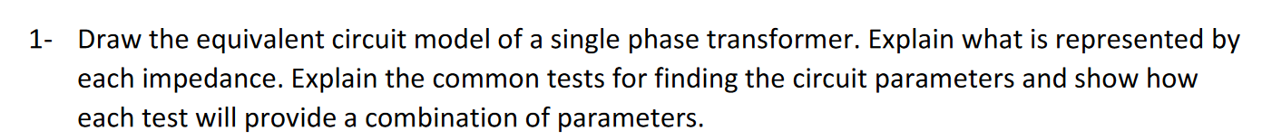 Solved 1- Draw the equivalent circuit model of a single | Chegg.com