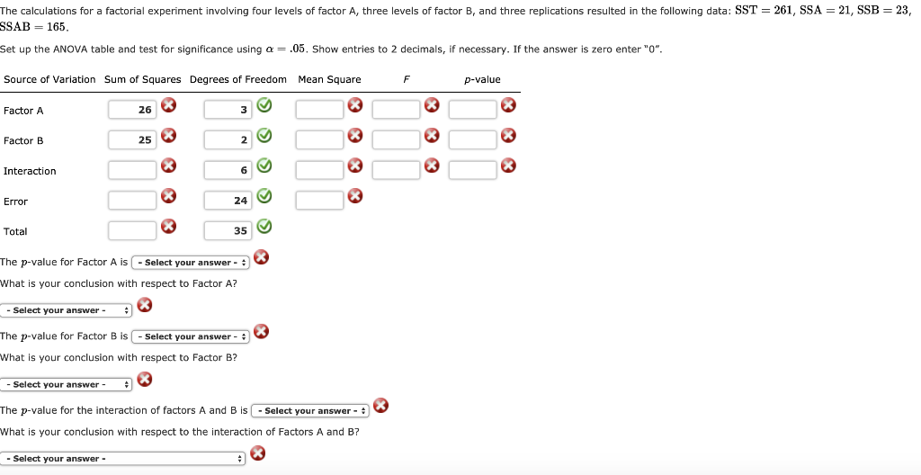 solved-the-calculations-for-a-factorial-experiment-involving-chegg