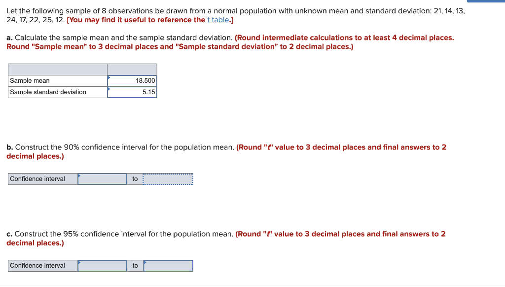 Solved Let the following sample of 8 observations be drawn | Chegg.com