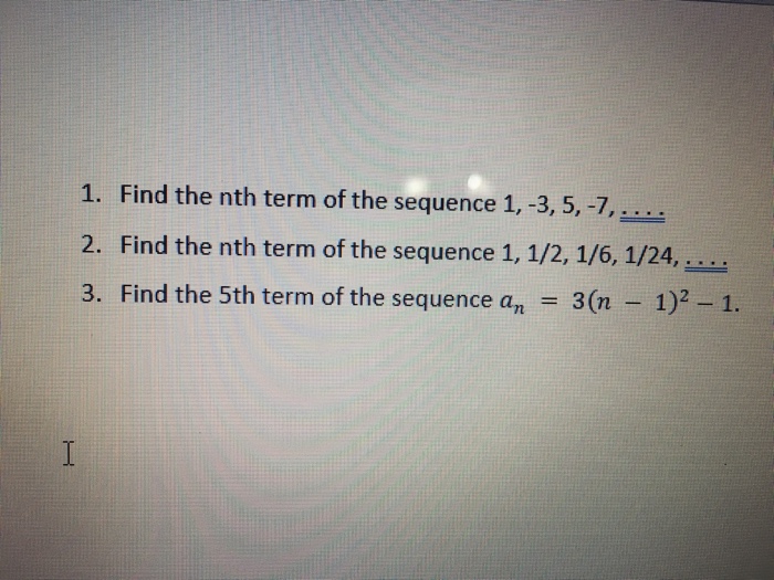 find the nth term of 3 4 5 6 7