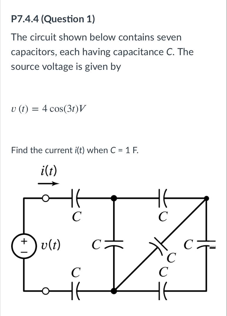 Solved P7.4.4 (Question 1) The circuit shown below contains | Chegg.com