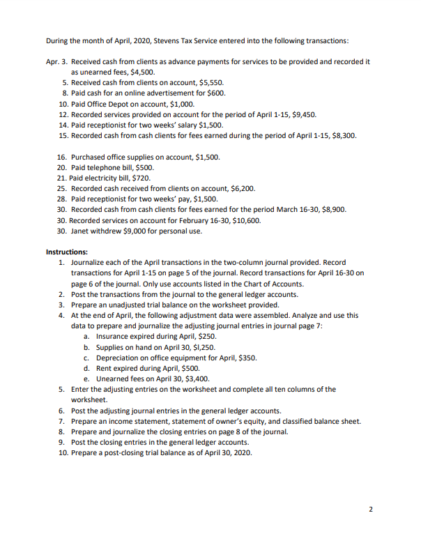 Acc120 Principles Of Financial Accounting 2020 M Chegg Com