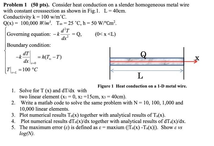 Problem 1 50 Pts Consider Heat Conduction On A Chegg Com