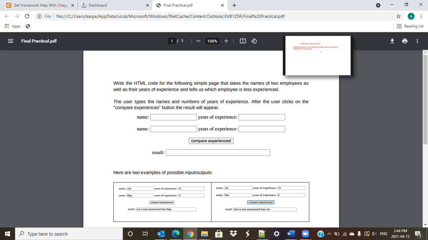 Solved Write the HTML code for the following simple page | Chegg.com