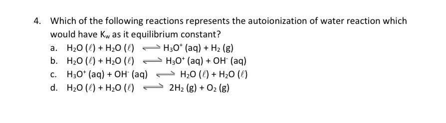 Solved 4. Which of the following reactions represents the | Chegg.com