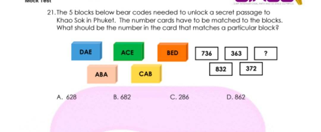 Solved 1. The 5 blocks below bear codes needed to unlock a | Chegg.com