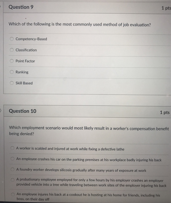 Solved Question 9 1 pts Which of the following is the most | Chegg.com