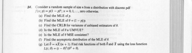 Solved Consider a random sample of size n from a | Chegg.com