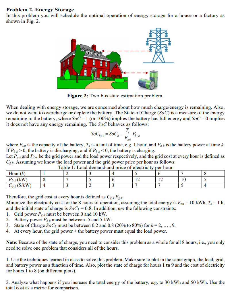 Problem 2. Energy Storage In This Problem You Will | Chegg.com