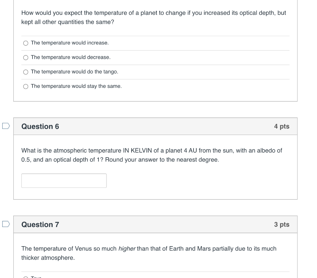 Solved How would you expect the temperature of a planet to | Chegg.com