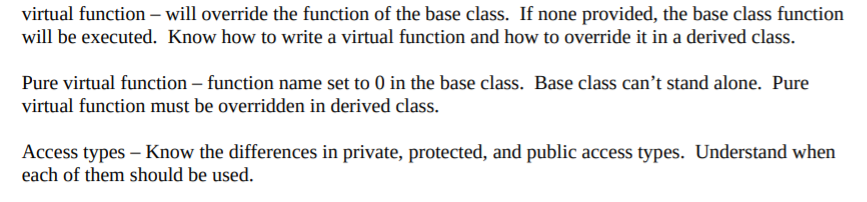 Solved virtual function wil override the function of the | Chegg.com