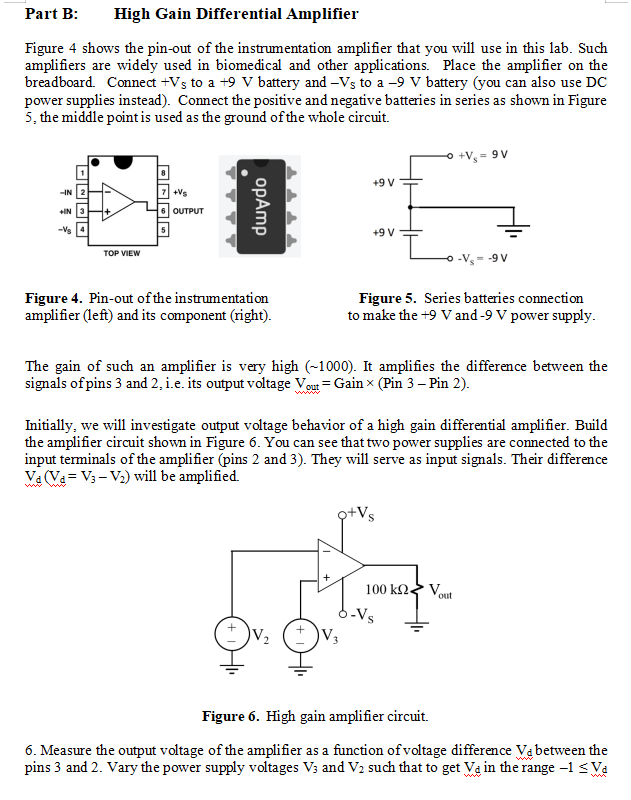 Part B: High Gain Differential Amplifier Figure 4 | Chegg.com