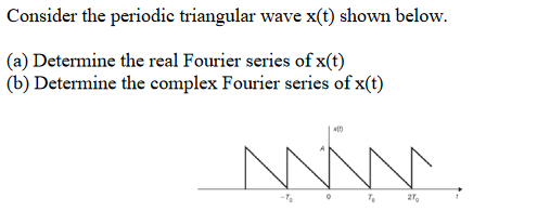 Solved Consider the periodic triangular wave x(t) shown | Chegg.com