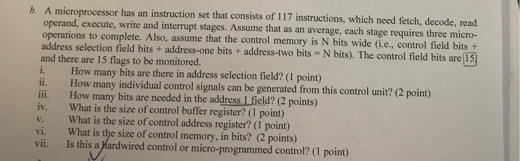 Solved b. A microprocessor has an instruction set that | Chegg.com