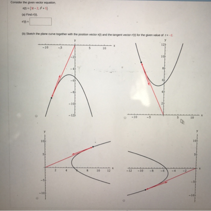 Solved Consider The Given Vector Equation R T 3t 2