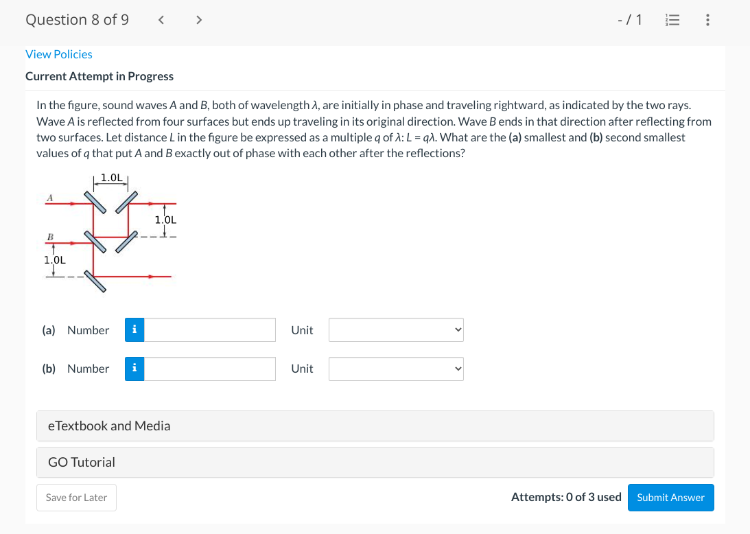 Solved In the figure, sound waves A and B, both of | Chegg.com