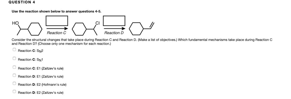 Solved QUESTION 5 HO Reaction C Reaction D Consider the | Chegg.com