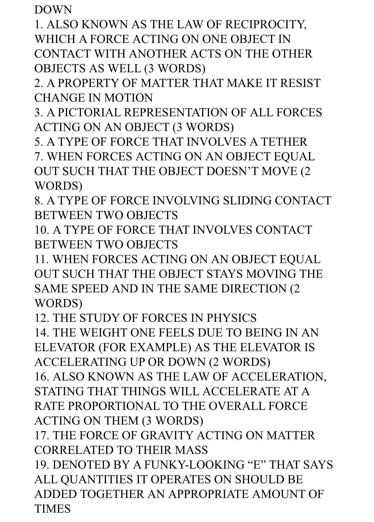 Solved CROSSWORD PUZZLE (PHY10X