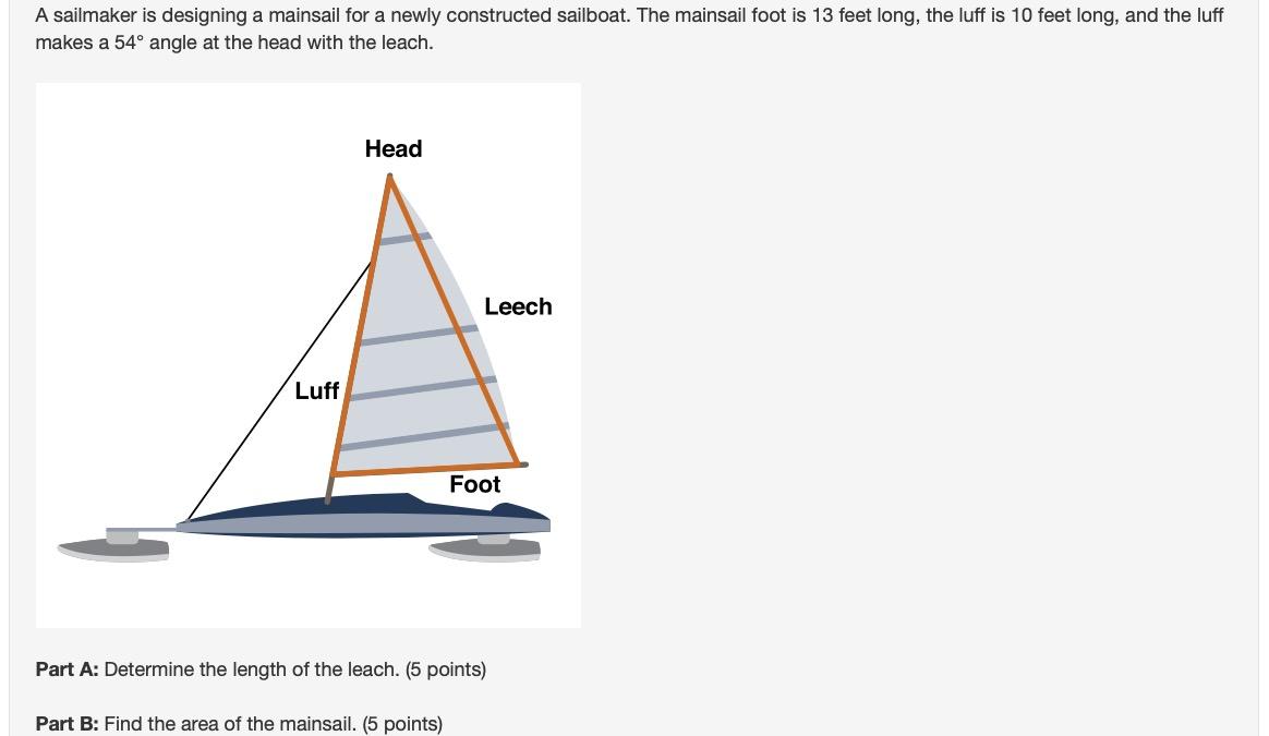 solved-a-sailmaker-is-designing-a-mainsail-for-a-newly-chegg