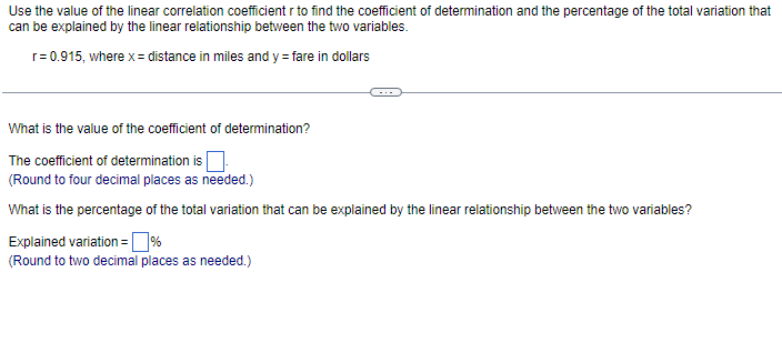 Solved Use the value of the linear correlation coefficient r | Chegg.com