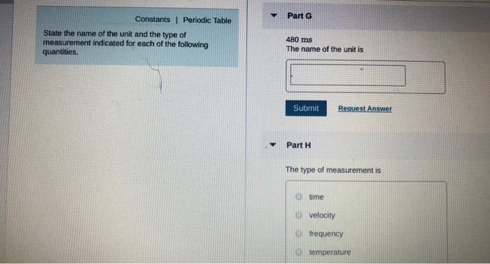 Solved Constants I Periodic Table Part A State the name of | Chegg.com