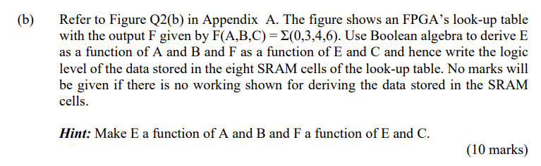 Solved Question 2 (b)Refer To Figure Q2(b) In Appendix A. | Chegg.com