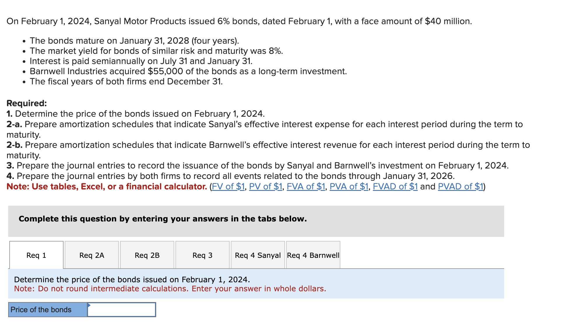 Solved On February 1, 2024, Sanyal Motor Products Issued 6% | Chegg.com