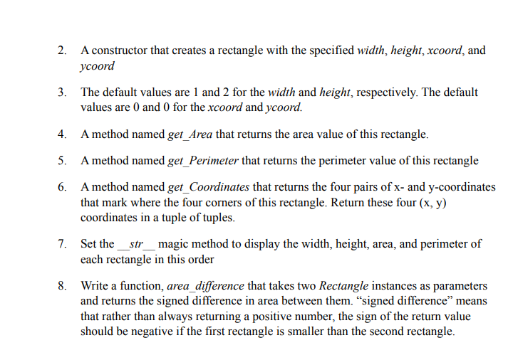 Solved Design a class named Rectangle to represent a