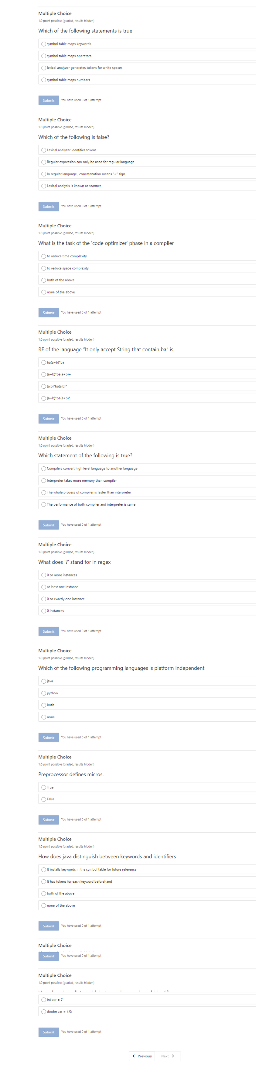 Solved Multiple Choice 1.0 point possible (graded, results | Chegg.com