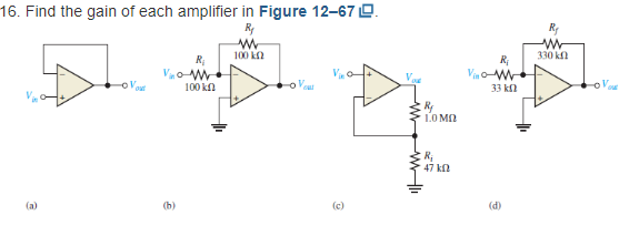 Solved 6. Find the gain of each amplifier in Figure 12-67 ㅁ. | Chegg.com