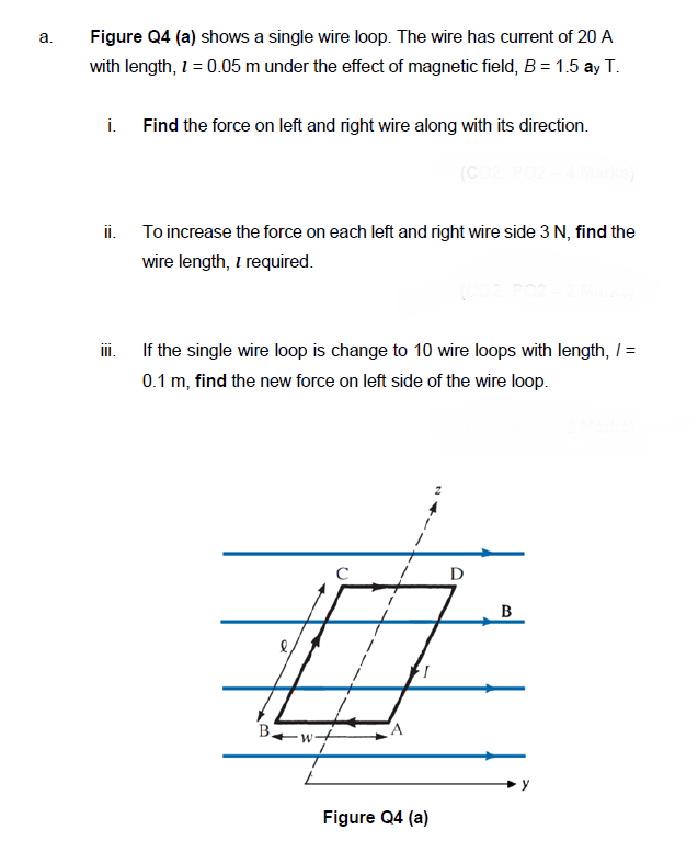 Solved a. Figure Q4 (a) shows a single wire loop. The wire | Chegg.com
