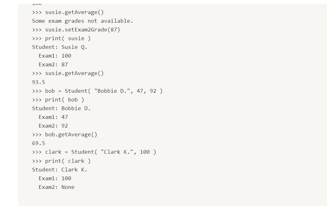 Solved Use Python 3.0 Define simple Student class Each | Chegg.com