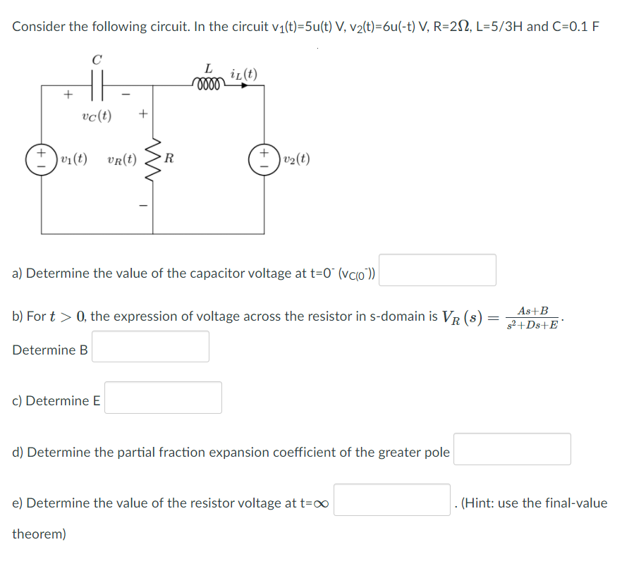 Solved Consider The Following Circuit. In The Circuit | Chegg.com