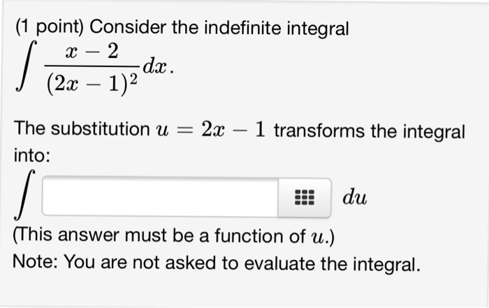 Solved Consider the indefinite integral integral x - 2/(2x - | Chegg.com