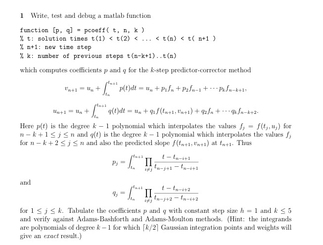 1 Write, test and debug a matlab function function | Chegg.com
