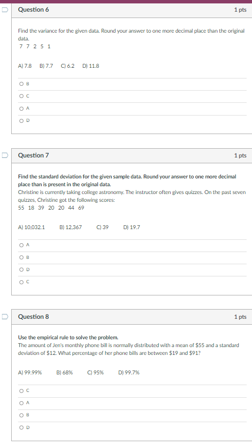 Solved D Question 1 1 pts Determine whether the given value | Chegg.com
