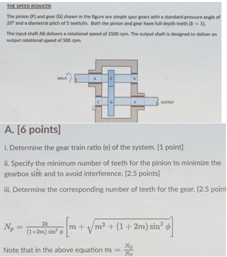 [Solved]: The pinion ( ( mathrm{P}) ) and gear ( ( math