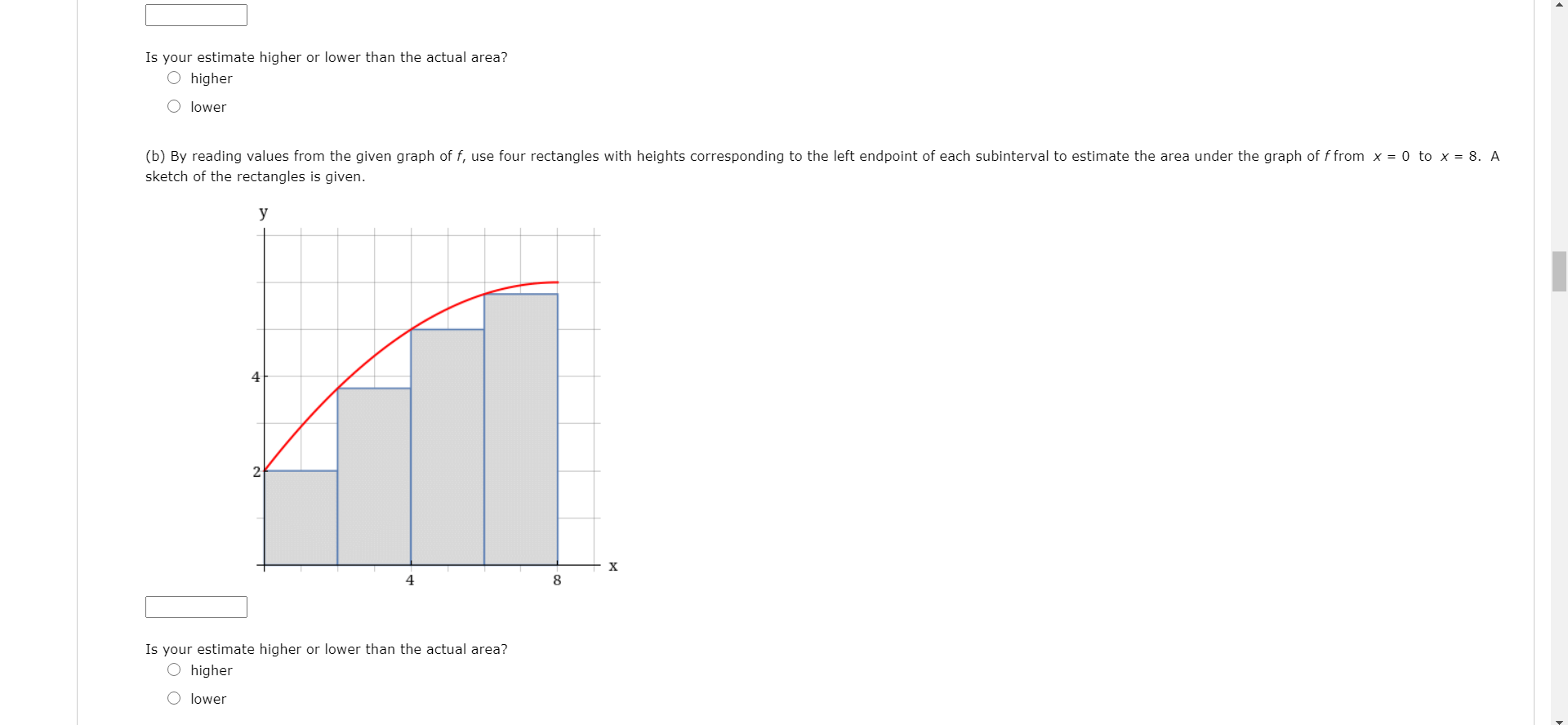 Solved Consider the graph. y 4 2 X 4 8 (a) By reading values | Chegg.com