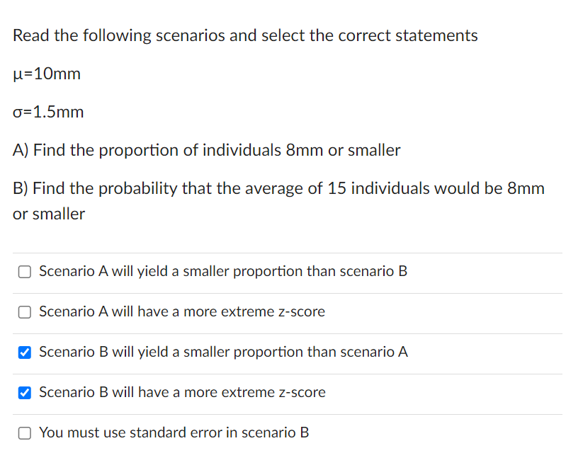 Solved Read The Following Scenarios And Select The Correct Chegg Com