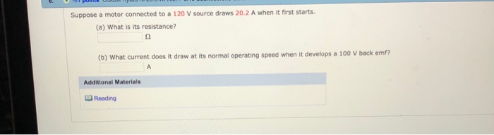 Solved Suppose a motor connected to a 120 V source draws | Chegg.com