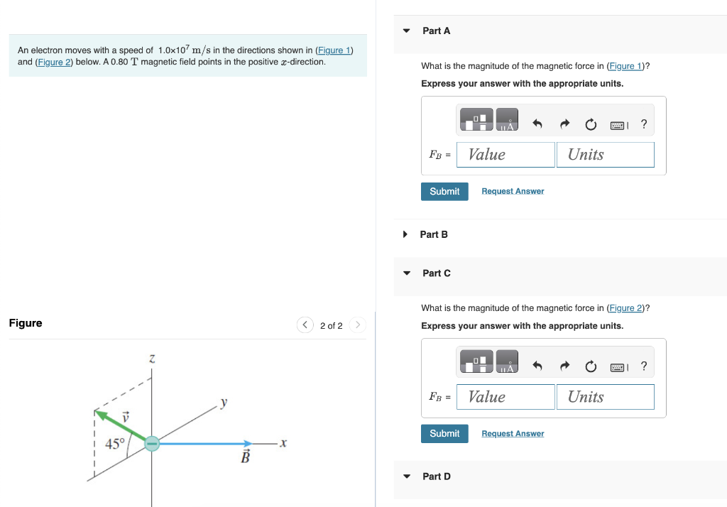 Solved An electron moves with a speed of 1.0×107 m/s in the | Chegg.com