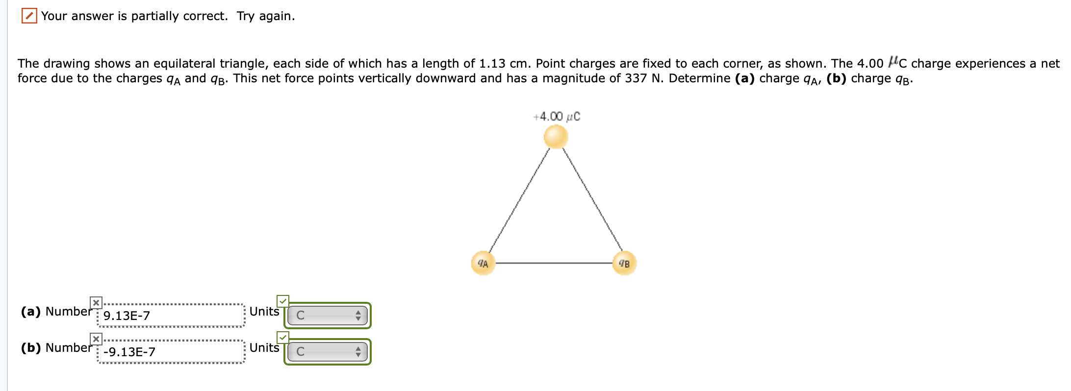 Solved The drawing shows an equilateral triangle, each side