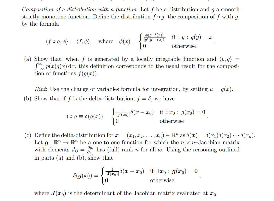 Composition Of A Distribution With A Function Let Chegg Com