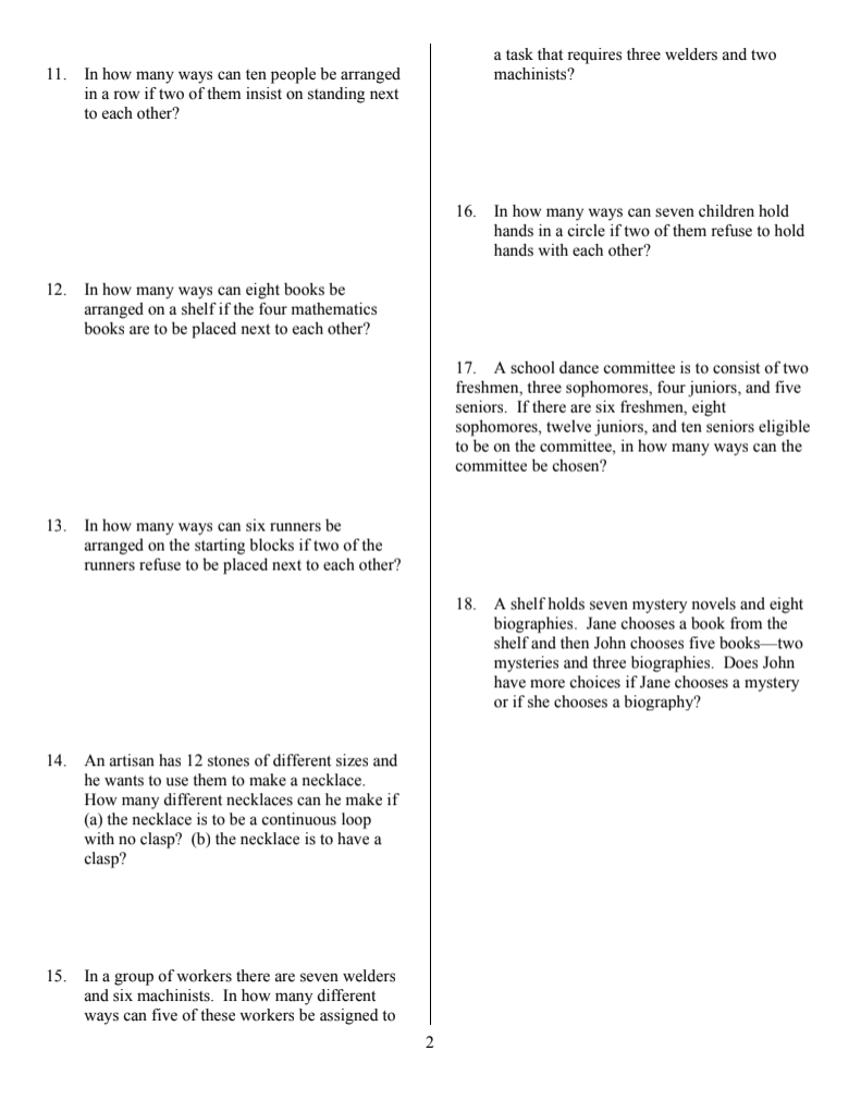 Solved 6.05 Combinations and Permutations Standards C1: I | Chegg.com