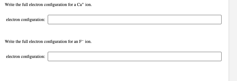 Solved Write the full electron configuration for a Cation. | Chegg.com