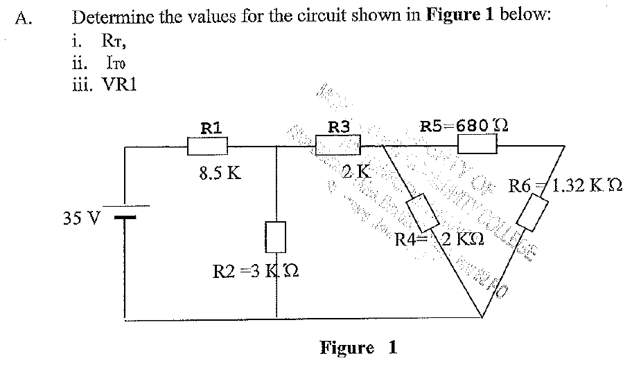 Solved A. ﻿Determine the values for the circuit shown in | Chegg.com