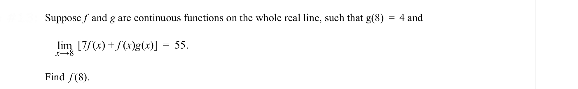 Solved Suppose F And G Are Continuous Functions On The Whole | Chegg.com