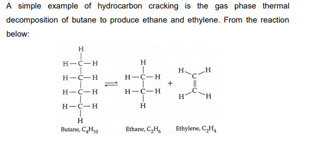 Solved A simple example of hydrocarbon cracking is the gas Chegg