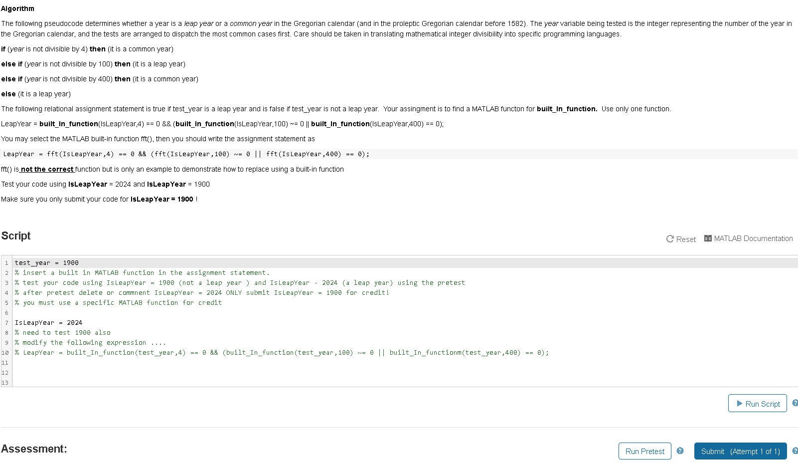 Solved Algorithm The following pseudocode determines whether | Chegg.com